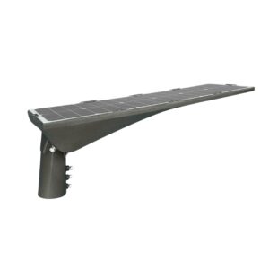 Solar straatverlichting met geïntegreerd zonnepaneel en LED-armatuur voor energiezuinige verlichting zonder netaansluiting.