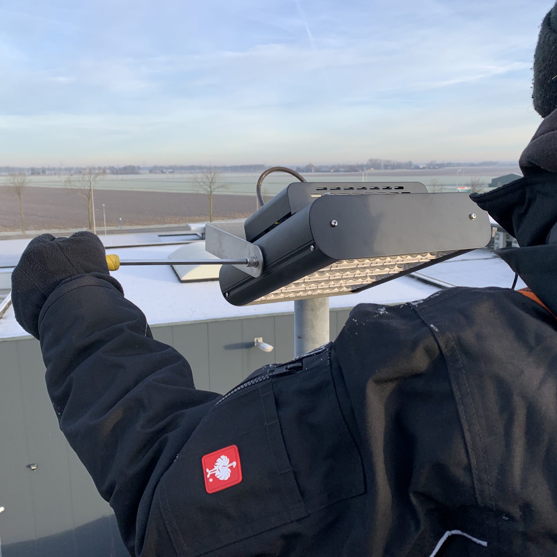 Installatie led buitenverlichting industrie