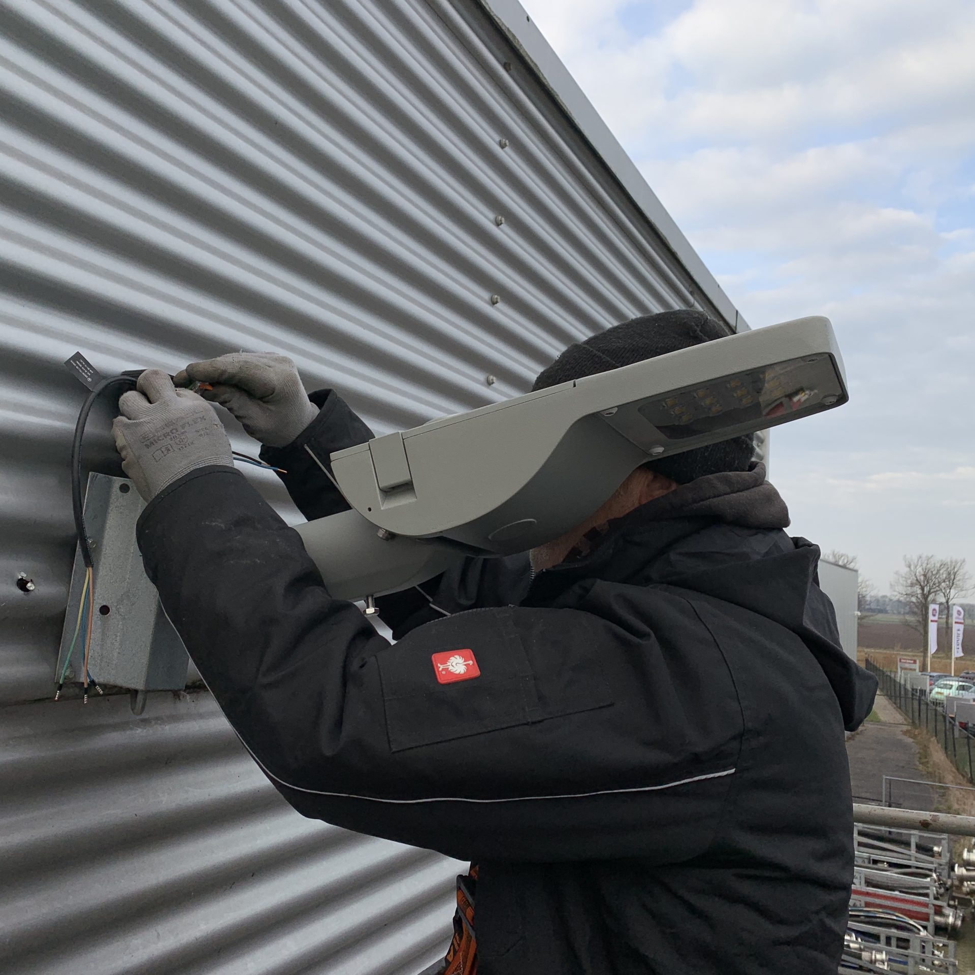 Led verlichting buiten aan het bedrijfspand