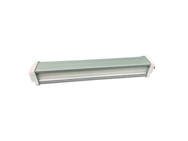 Detail van geanodiseerd aluminium behuizing en PMMA lens – LINEARA HACCP LED armatuur